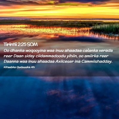 Picture 02 - Tirintii 2:25 SOM - Oo dhanka woqooyina waa inuu ahaadaa calanka - Bible Verse Picture