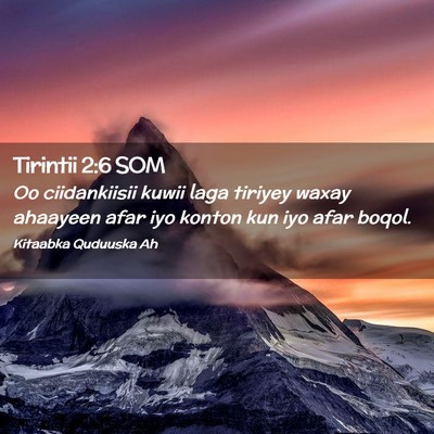 Picture 02 - Tirintii 2:6 SOM - Oo ciidankiisii kuwii laga tiriyey waxay ahaayeen - Bible Verse Picture