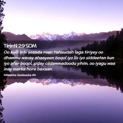 Picture 02 - Tirintii 2:9 SOM - Oo kulli intii xerada reer Yahuudah laga tiriyey - Bible Verse Picture