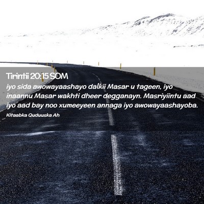 Picture 02 - Tirintii 20:15 SOM - iyo sida awowayaashayo dalkii Masar u tageen, iyo - Bible Verse Picture