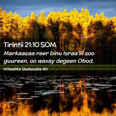 Picture 02 - Tirintii 21:10 SOM - Markaasaa reer binu Israa'iil soo guureen, oo - Bible Verse Picture
