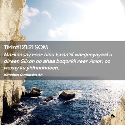 Picture 02 - Tirintii 21:21 SOM - Markaasay reer binu Israa'iil wargeeyayaal u - Bible Verse Picture