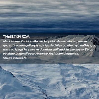Picture 02 - Tirintii 21:34 SOM - Markaasaa Rabbigu Muuse ku yidhi, Ha ka cabsan, - Bible Verse Picture