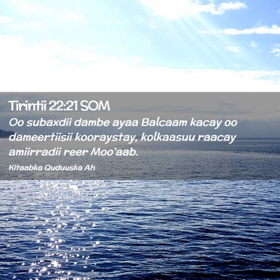 Picture 02 - Tirintii 22:21 SOM - Oo subaxdii dambe ayaa Balcaam kacay oo - Bible Verse Picture