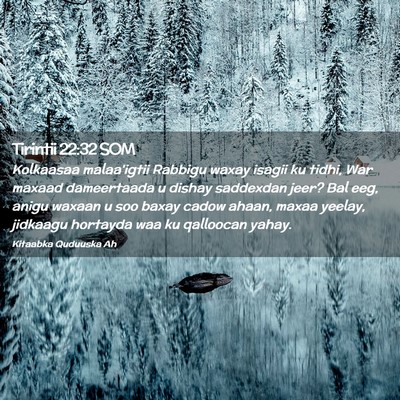 Picture 02 - Tirintii 22:32 SOM - Kolkaasaa malaa'igtii Rabbigu waxay isagii ku - Bible Verse Picture