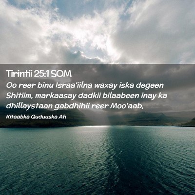 Picture 02 - Tirintii 25:1 SOM - Oo reer binu Israa'iilna waxay iska degeen - Bible Verse Picture