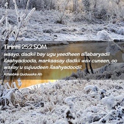 Picture 02 - Tirintii 25:2 SOM - waayo, dadkii bay ugu yeedheen allabaryadii - Bible Verse Picture