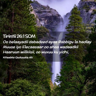 Picture 02 - Tirintii 26:1 SOM - Oo belaayadii dabadeed ayaa Rabbigu la hadlay - Bible Verse Picture