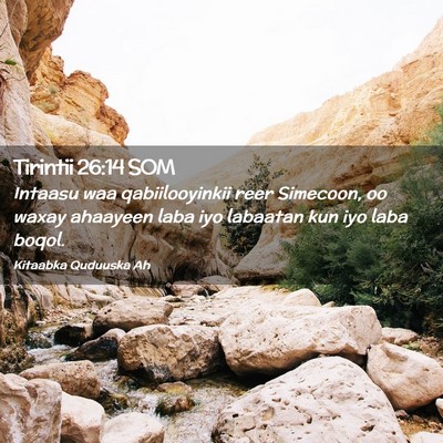 Picture 02 - Tirintii 26:14 SOM - Intaasu waa qabiilooyinkii reer Simecoon, oo - Bible Verse Picture