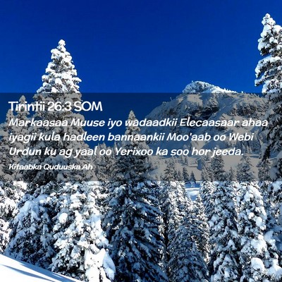Picture 02 - Tirintii 26:3 SOM - Markaasaa Muuse iyo wadaadkii Elecaasaar ahaa - Bible Verse Picture