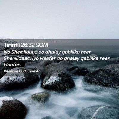Picture 02 - Tirintii 26:32 SOM - iyo Shemiidaac oo dhalay qabiilka reer - Bible Verse Picture