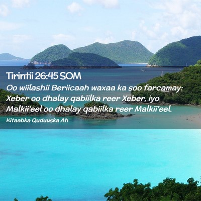 Picture 02 - Tirintii 26:45 SOM - Oo wiilashii Beriicaah waxaa ka soo farcamay: - Bible Verse Picture
