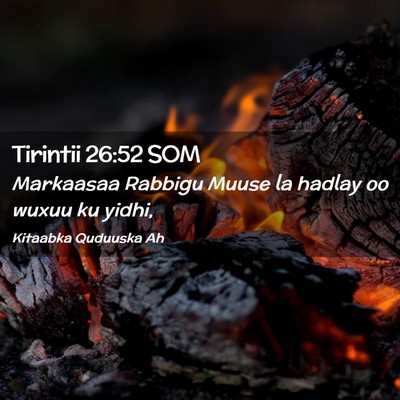 Picture 02 - Tirintii 26:52 SOM - Markaasaa Rabbigu Muuse la hadlay oo wuxuu ku - Bible Verse Picture