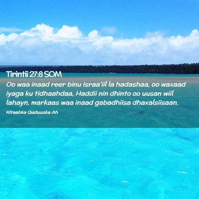 Picture 02 - Tirintii 27:8 SOM - Oo waa inaad reer binu Israa'iil la hadashaa, oo - Bible Verse Picture