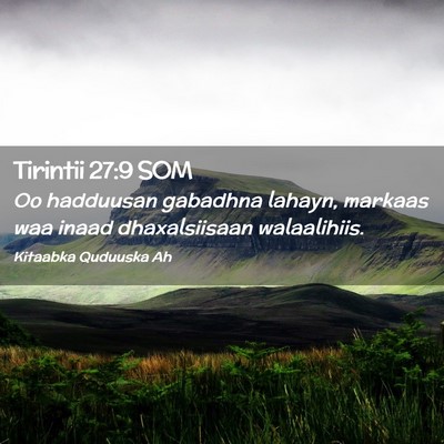 Picture 02 - Tirintii 27:9 SOM - Oo hadduusan gabadhna lahayn, markaas waa inaad - Bible Verse Picture