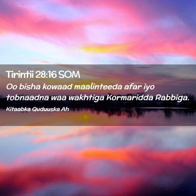 Picture 02 - Tirintii 28:16 SOM - Oo bisha kowaad maalinteeda afar iyo tobnaadna - Bible Verse Picture