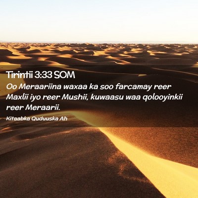 Picture 02 - Tirintii 3:33 SOM - Oo Meraariina waxaa ka soo farcamay reer Maxlii - Bible Verse Picture