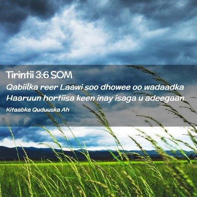 Picture 02 - Tirintii 3:6 SOM - Qabiilka reer Laawi soo dhowee oo wadaadka - Bible Verse Picture