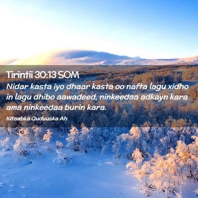 Picture 02 - Tirintii 30:13 SOM - Nidar kasta iyo dhaar kasta oo nafta lagu xidho - Bible Verse Picture