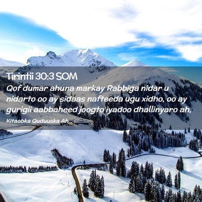 Picture 02 - Tirintii 30:3 SOM - Qof dumar ahuna markay Rabbiga nidar u nidarto oo - Bible Verse Picture