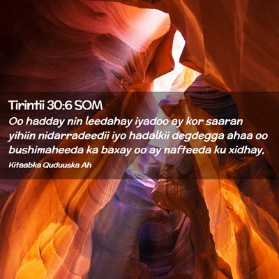 Picture 02 - Tirintii 30:6 SOM - Oo hadday nin leedahay iyadoo ay kor saaran - Bible Verse Picture