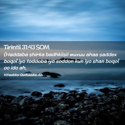 Picture 02 - Tirintii 31:43 SOM - (Haddaba shirka badhkiisii wuxuu ahaa saddex - Bible Verse Picture