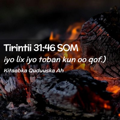 Picture 02 - Tirintii 31:46 SOM - iyo lix iyo toban kun oo - Bible Verse Picture