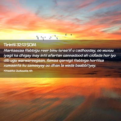 Picture 02 - Tirintii 32:13 SOM - Markaasaa Rabbigu reer binu Israa'iil u - Bible Verse Picture