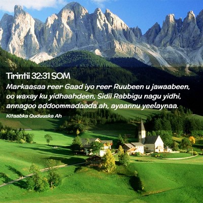 Picture 02 - Tirintii 32:31 SOM - Markaasaa reer Gaad iyo reer Ruubeen u jawaabeen, - Bible Verse Picture