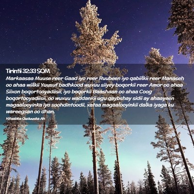 Picture 02 - Tirintii 32:33 SOM - Markaasaa Muuse reer Gaad iyo reer Ruubeen iyo - Bible Verse Picture