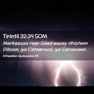 Picture 02 - Tirintii 32:34 SOM - Markaasaa reer Gaad waxay dhisteen Diboon, iyo - Bible Verse Picture