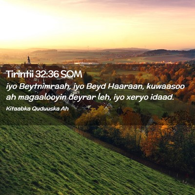 Picture 02 - Tirintii 32:36 SOM - iyo Beytnimraah, iyo Beyd Haaraan, kuwaasoo ah - Bible Verse Picture