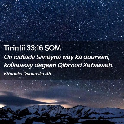 Picture 02 - Tirintii 33:16 SOM - Oo cidladii Siinayna way ka guureen, kolkaasay - Bible Verse Picture