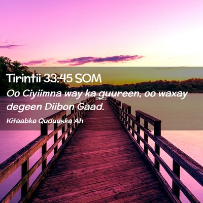 Picture 02 - Tirintii 33:45 SOM - Oo Ciyiimna way ka guureen, oo waxay degeen - Bible Verse Picture