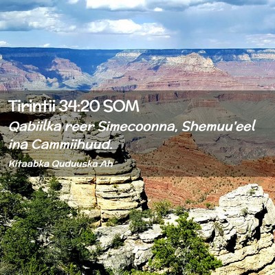 Picture 02 - Tirintii 34:20 SOM - Qabiilka reer Simecoonna, Shemuu'eel ina - Bible Verse Picture