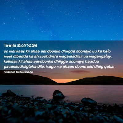 Picture 02 - Tirintii 35:27 SOM - oo markaas kii ahaa aardoonka dhiigga doonayo uu - Bible Verse Picture