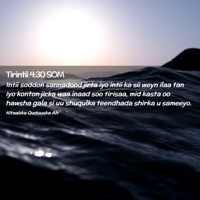 Picture 02 - Tirintii 4:30 SOM - Intii soddon sannadood jirta iyo intii ka sii - Bible Verse Picture