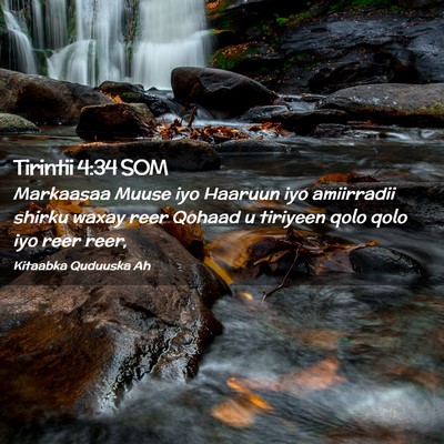 Picture 02 - Tirintii 4:34 SOM - Markaasaa Muuse iyo Haaruun iyo amiirradii shirku - Bible Verse Picture