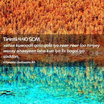Picture 02 - Tirintii 4:40 SOM - xataa kuwoodii qolo qolo iyo reer reer loo - Bible Verse Picture