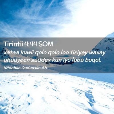 Picture 02 - Tirintii 4:44 SOM - xataa kuwii qolo qolo loo tiriyey waxay ahaayeen - Bible Verse Picture