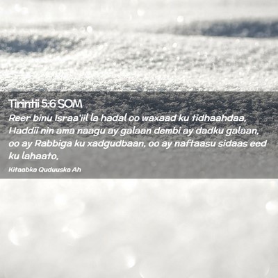 Picture 02 - Tirintii 5:6 SOM - Reer binu Israa'iil la hadal oo waxaad ku - Bible Verse Picture