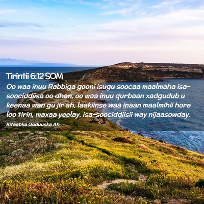 Picture 02 - Tirintii 6:12 SOM - Oo waa inuu Rabbiga gooni isugu soocaa maalmaha - Bible Verse Picture