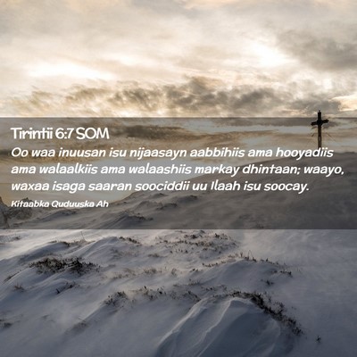 Picture 02 - Tirintii 6:7 SOM - Oo waa inuusan isu nijaasayn aabbihiis ama - Bible Verse Picture