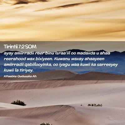 Picture 02 - Tirintii 7:2 SOM - ayay amiirradii reer binu Israa'iil oo madaxda u - Bible Verse Picture