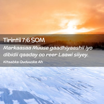 Picture 02 - Tirintii 7:6 SOM - Markaasaa Muuse gaadhiyaashii iyo dibidii qaaday - Bible Verse Picture