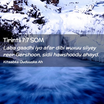 Picture 02 - Tirintii 7:7 SOM - Laba gaadhi iyo afar dibi wuxuu siiyey reer - Bible Verse Picture