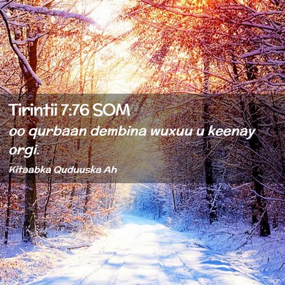 Picture 02 - Tirintii 7:76 SOM - oo qurbaan dembina wuxuu u keenay - Bible Verse Picture