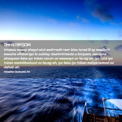 Picture 02 - Tirintii 7:84 SOM - Intaasu waxay ahayd wixii amiirradii reer binu - Bible Verse Picture