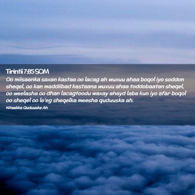 Picture 02 - Tirintii 7:85 SOM - Oo miisaanka saxan kastaa oo lacag ah wuxuu ahaa - Bible Verse Picture