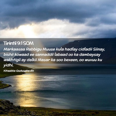Picture 02 - Tirintii 9:1 SOM - Markaasaa Rabbigu Muuse kula hadlay cidladii - Bible Verse Picture